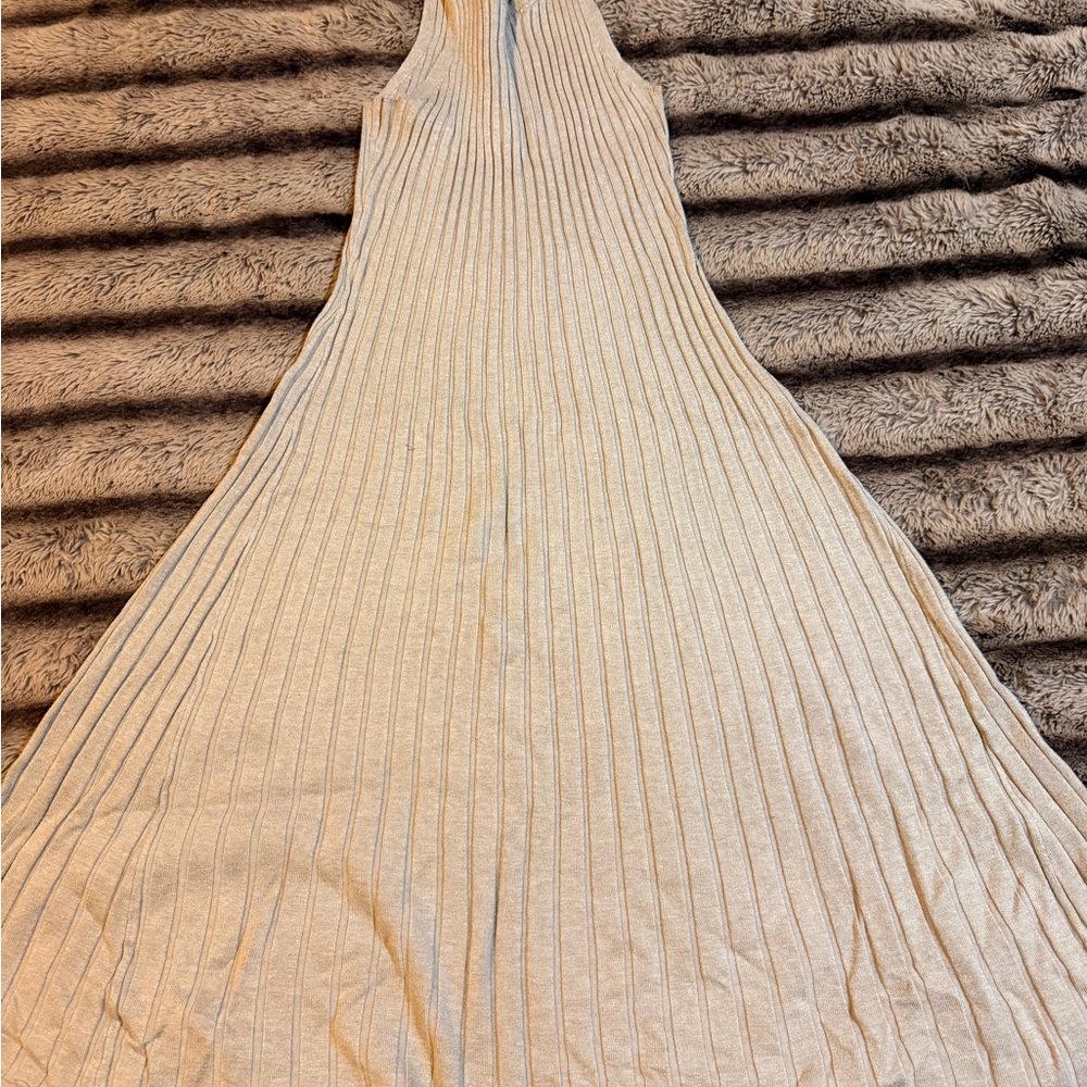 a new day Ribbed Beige Maxi Dress